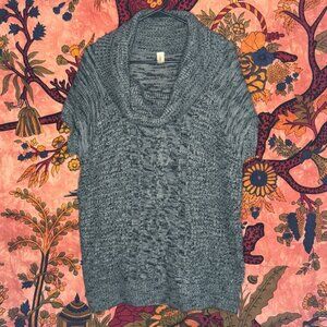 Long Knit Grey Sweater Blouse